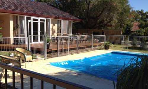 temporary pool fence during renovation